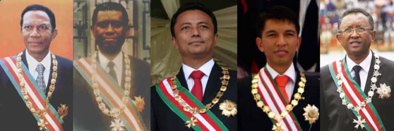 Les 5 présidents de la République de Madagascar