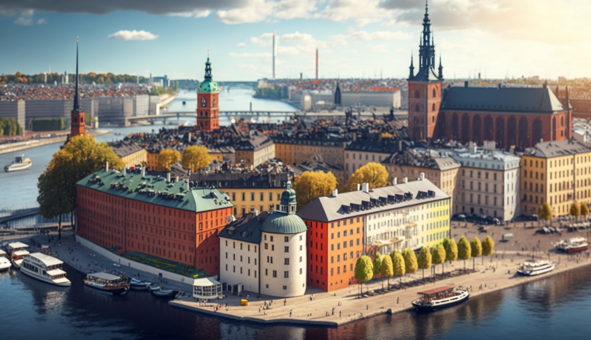 Illustration en image de la ville de Stockholm