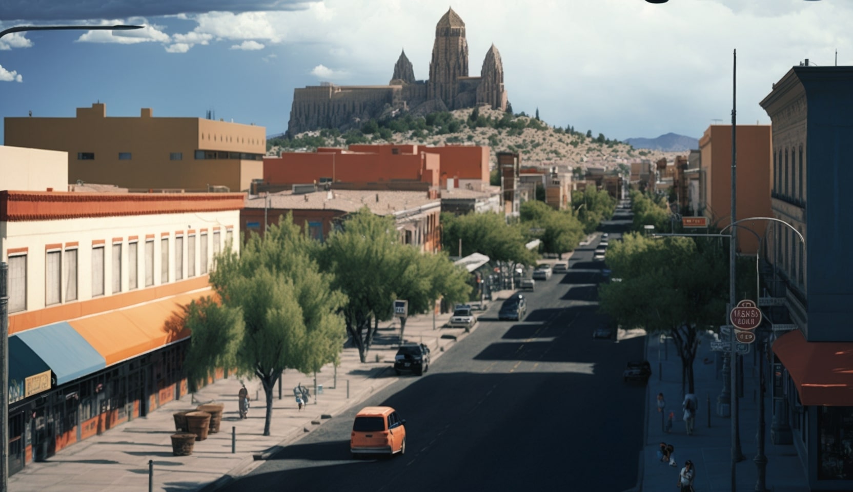 Illustration en image d'un coin dans le centre-ville d'Albuquerque