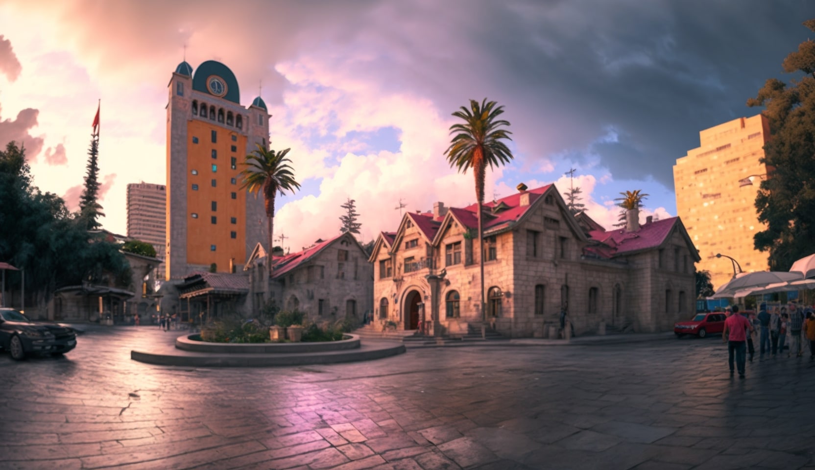 Illustration en image d'un coin dans le centre-ville d'Angeles