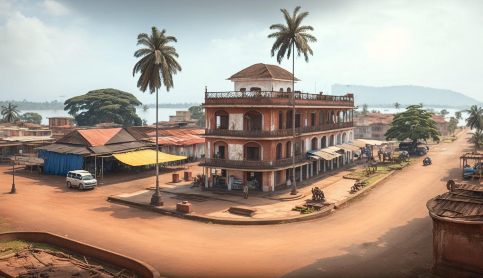 Illustration en image d'un coin dans le centre-ville de Bangui