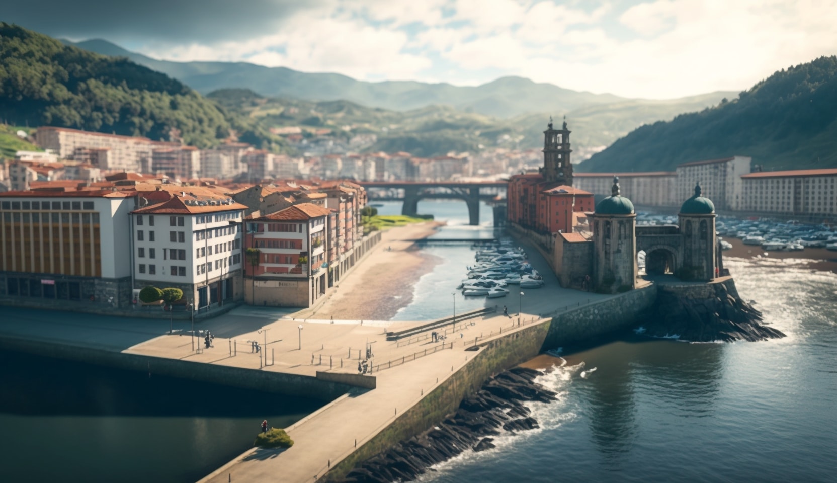 Illustration en image d'un quartier à Bilbao