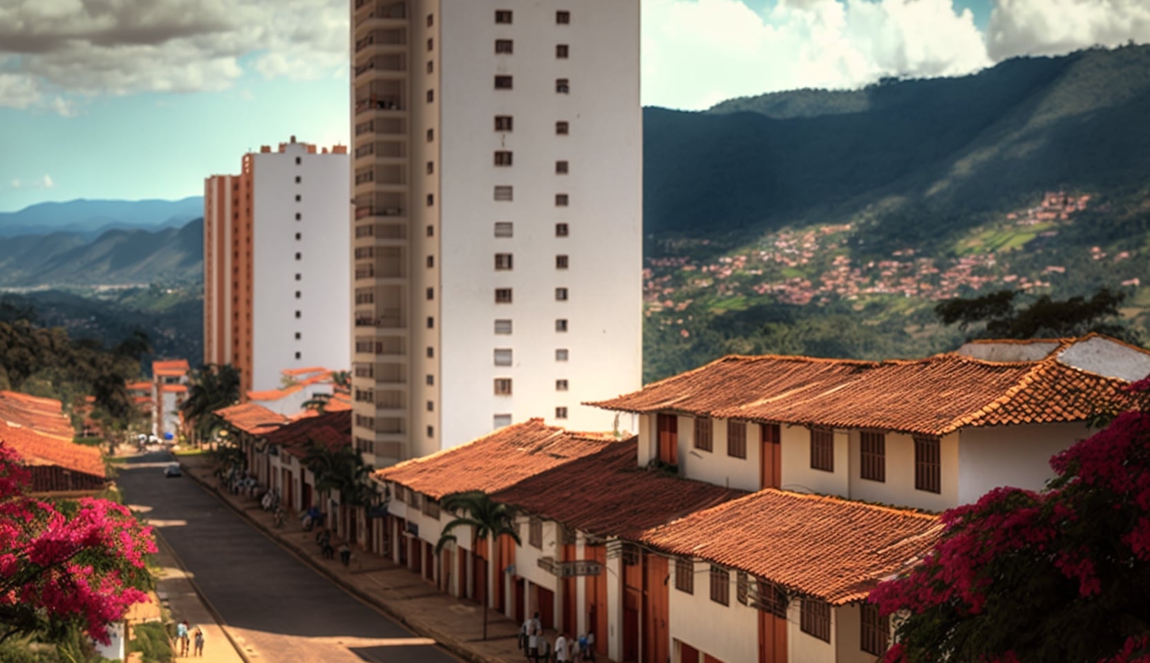 Illustration en image d'un quartier dans la ville de Bucaramanga