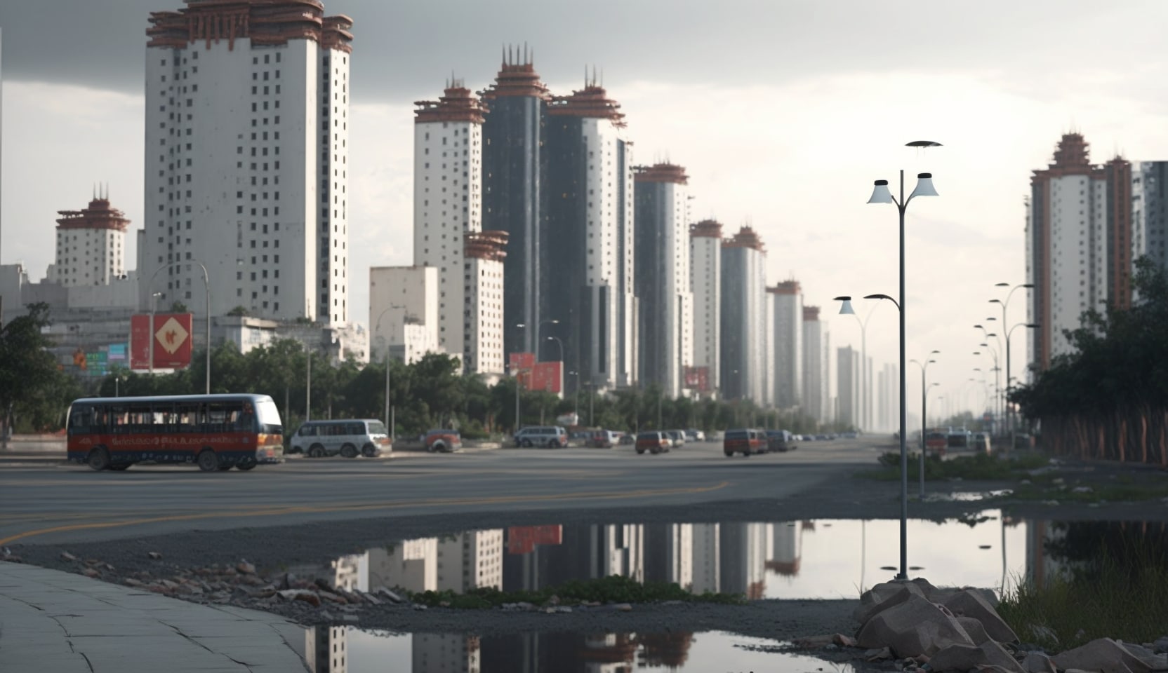 Illustration en image d'un coin dans le centre-ville de Daqing