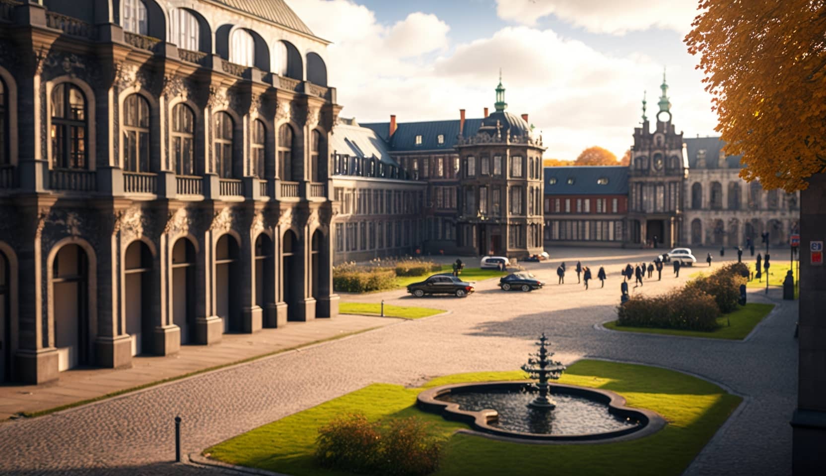 Illustration en image d'un coin dans le centre-ville de Dresde