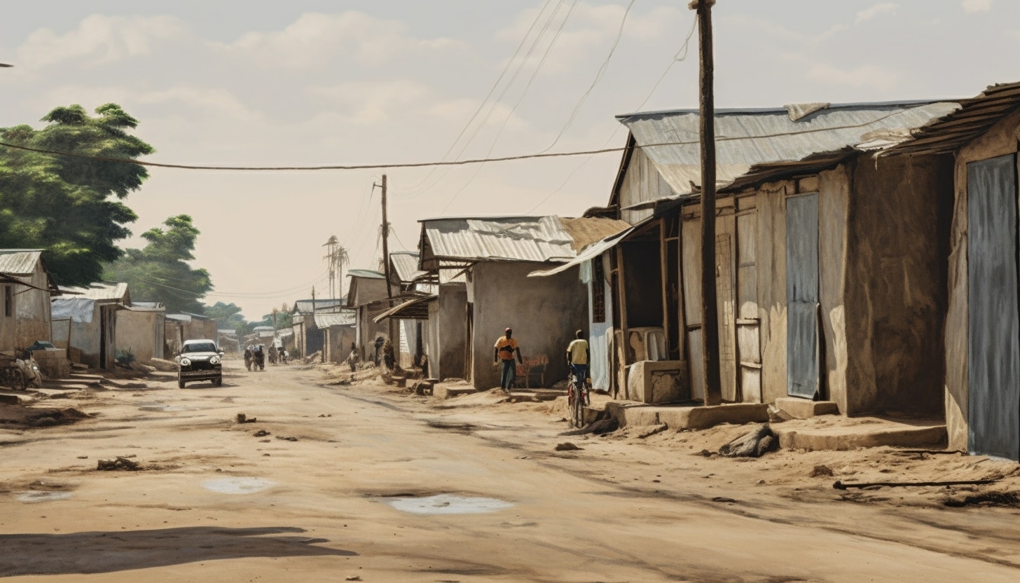 Illustration-en-image-dun-quartier-banlieu-a-Maiduguri