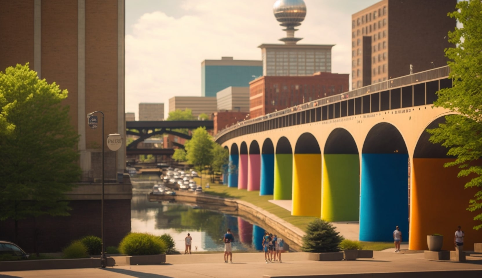 Illustration en image d'un coin dans le centre-ville de Knoxville