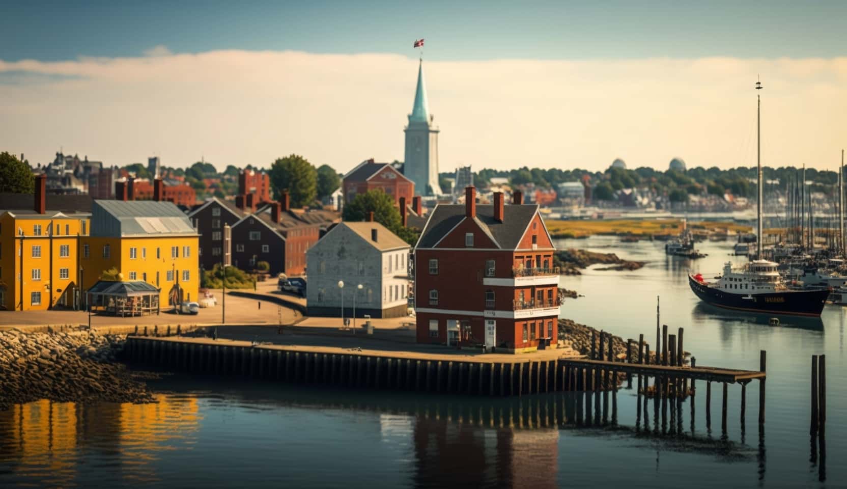 Illustration en image du quartier près du port de Portsmouth