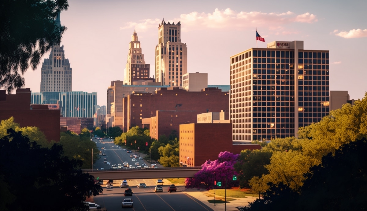 Illustration en image de la ville de Raleigh 