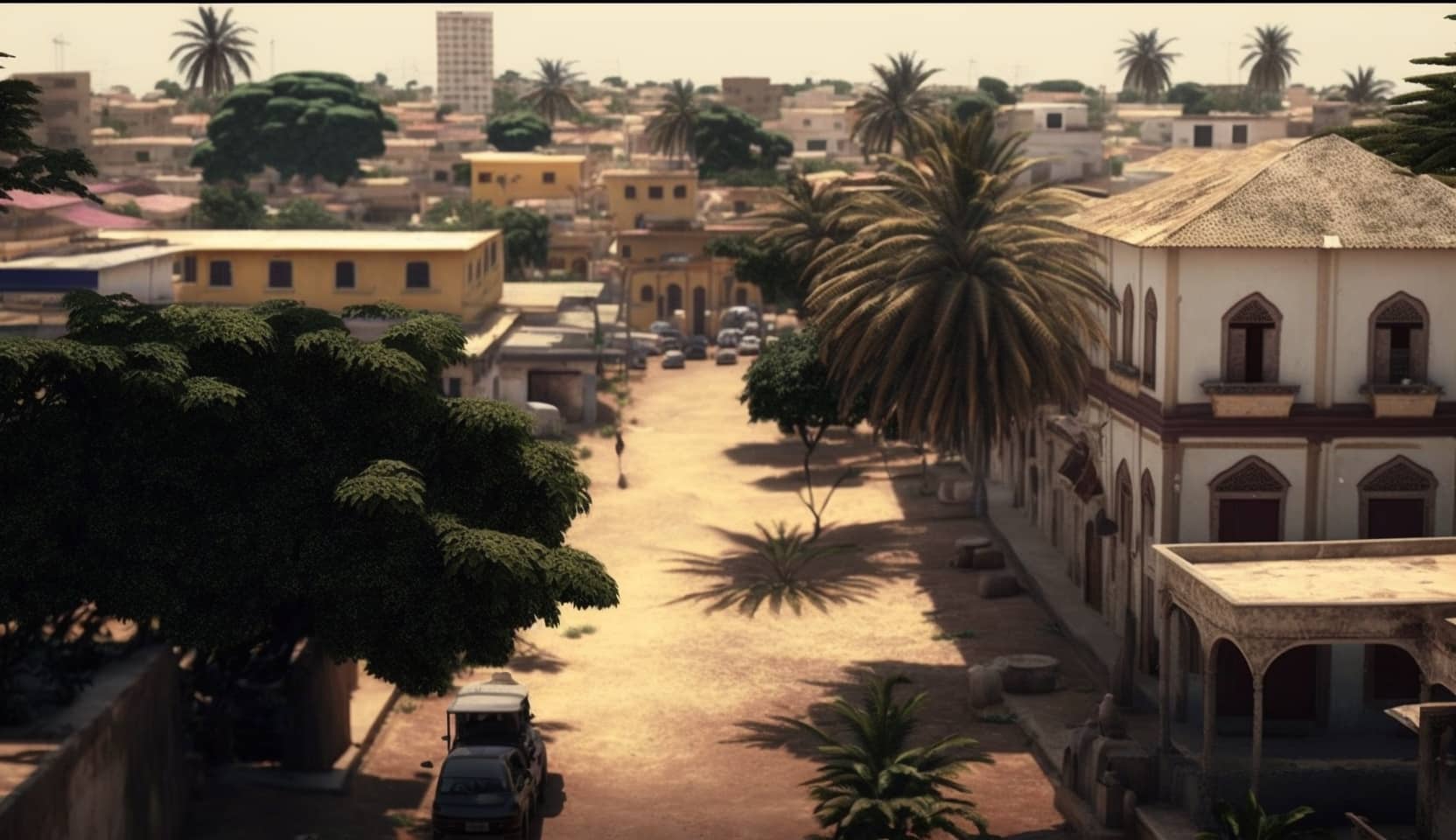 Illustration en image de la ville de Banjul