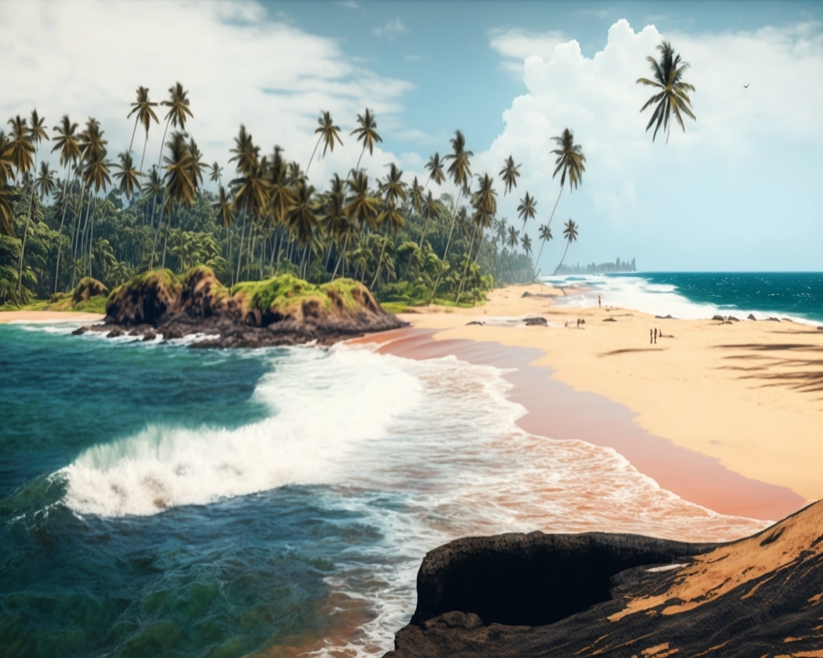 Illustration en Image de la plage de Sri Lanka