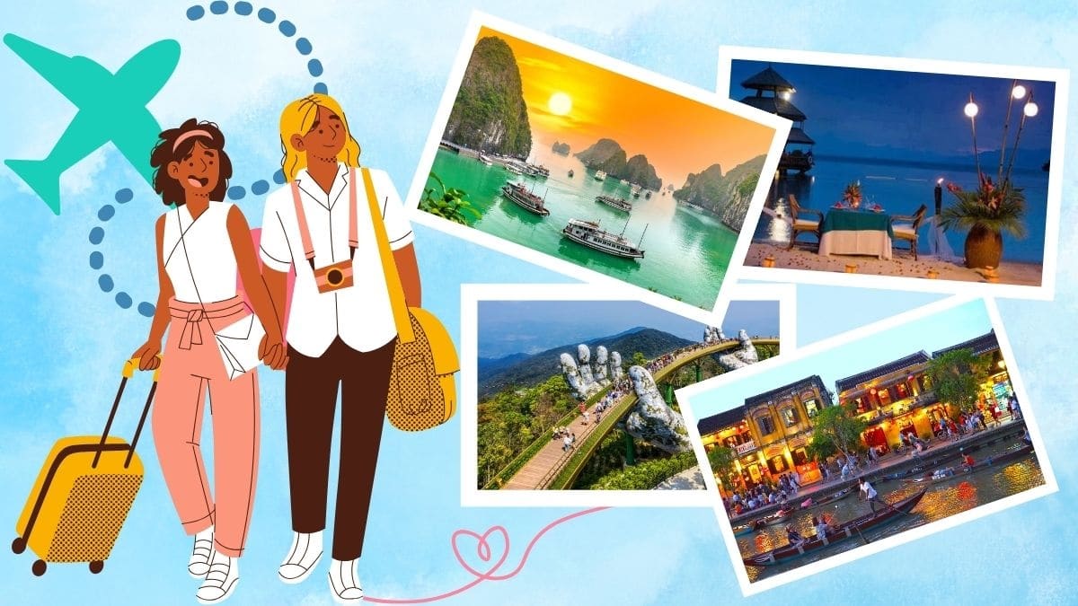 Illustration en image 'Vietnam à deux : partagez des expériences inoubliables lors d'un voyage romantique'. Image créée pour notre site