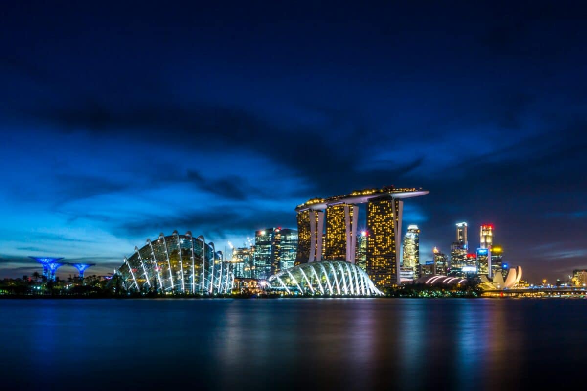 Vue sur la baie de Singapour